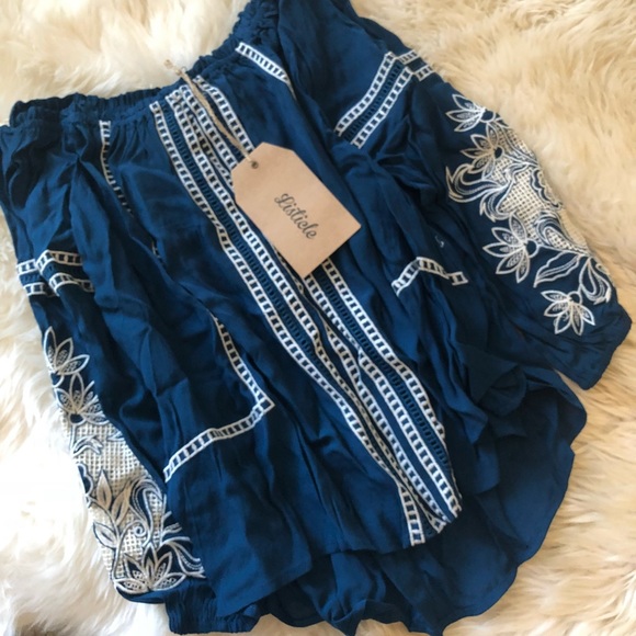 🎃BUY 1 GET 1🎃 Embroidered OffTheShoulder - Picture 2 of 5